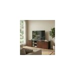 Meuble tv effet noyer et noir avec 2 tiroirs et 2 portes h. 37 x l. 150 x p. 35 cm, goodhome atomia