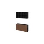 Meuble tv effet noyer et noir 4 portes avec étagère suspendue goodhome atomia h. 150 x l. 150 x p. 35 ... Meuble tv effet noyer et noir 4 portes avec étagère suspendue goodhome atomia h. 150 x l. 150 x p. 35 ...