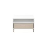 Meuble tv sur pieds blanc et effet chne goodhome atomia h. 47, 5 x l. 75 x p. 45 cm