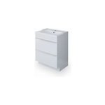 Meuble vasque � poser blanc l. 60 cm imandra + plan vasque blanc c�ramique lana, goodhome