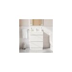 Meuble vasque � poser blanc l. 60 cm imandra + plan vasque blanc c�ramique nira, goodhome