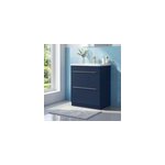 Meuble vasque � poser bleu nuit mat l. 60 cm imandra + plan vasque blanc c�ramique nira, goodhome