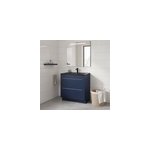 Meuble vasque � poser bleu nuit mat l. 80 cm imandra + plan vasque noir c�ramique nira, goodhome