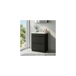 Meuble vasque � poser noir mat l. 60 cm imandra + plan vasque blanc c�ramique nira, goodhome