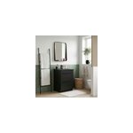 Meuble vasque � poser noir mat l. 60 cm imandra + plan vasque noir c�ramique nira, goodhome