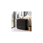 Meuble vasque � poser noir mat l. 80 cm imandra + plan vasque noir c�ramique nira, goodhome