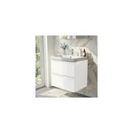 Meuble vasque suspendu blanc brillant l. 60 cm imandra + plan vasque blanc r�sine mila, goodhome