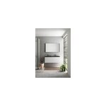 Meuble vasque suspendu blanc mat l. 120 cm + plan double vasque noir mat r�sine, pura +