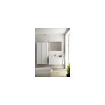 Meuble vasque suspendu blanc mat l. 90 cm + plan double vasque blanc brillant cramique, pura +