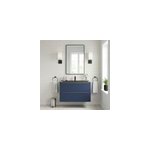 Meuble vasque suspendu bleu nuit mat l. 100 cm imandra + plan vasque noir c�ramique nira, goodhome