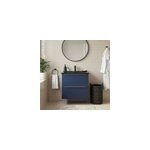 Meuble vasque suspendu bleu nuit mat l. 60 cm imandra + plan vasque noir c�ramique nira, goodhome