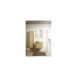 Meuble vasque suspendu effet ch�ne l. 60 cm + plan de toilette effet ch�ne, pura +