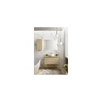 Meuble vasque suspendu effet ch�ne l. 90 cm + plan de toilette effet ch�ne, pura +
