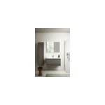 Meuble vasque suspendu effet chne metz l. 90 cm + plan double vasque blanc mat rsine, pura +