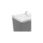 Meuble vasque suspendu gris l. 100 cm imandra + plan vasque blanc c�ramique lana, goodhome