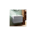 Meuble vasque suspendu gris l. 100 cm imandra + plan vasque blanc c�ramique nira, goodhome