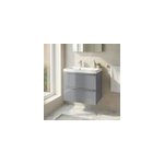 Meuble vasque suspendu gris brillant l. 80 cm imandra + plan vasque blanc r�sine mila, goodhome