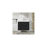 Meuble vasque suspendu noir mat l. 80 cm imandra + plan vasque blanc cramique nira, goodhome