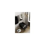Meuble vasque suspendu noir mat et verre fum l. 60 cm + plan vasque noir mat rsine, pura +