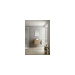 Meuble vasque suspendu plaqu� ch�ne miel stri� l. 60 cm + plan de toilette plaqu� ch�ne miel, pura +