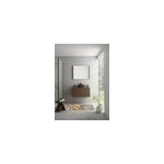 Meuble vasque suspendu plaqu� noyer stri� l. 90 cm + plan de toilette plaqu� noyer, pura +