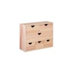 Mini commode rectangulaire en pin massif 6 tiroirs
