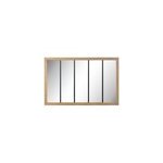 Miroir atelier 5 bandes bois et m�tal l. 140 x l. 90 cm