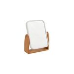 Miroir grossissant x 1 et x 2, rectangulaire, pose libre, blanc et bois, l. 16, 3 x l. 5, 5 x h. 10, ...