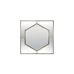 Miroir hexagonal contour dor� satin� l. 80 x l. 80cm emde