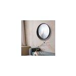 Miroir rond aspect bois noir 60cm ariane