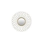 Miroir rond fleur m�tal dor� � 50 cm