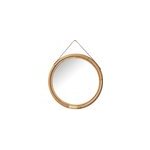 Miroir rond rotin bolivia 42 cm + lanire cuir