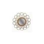 Miroir en rotin forme fleur rosasse �56 cm