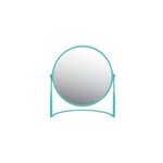 Miroir de salle de bains grossissant inclinable en mtal, bleu aqua, l. 18 x h. 20 x p. 10, 5 cm, spirella ...