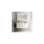Miroir de salle de bains lumineux led cadre blanc h. 75 x l. 120 cm, pura + Miroir de salle de bains lumineux led cadre blanc h. 75 x l. 120 cm, pura +