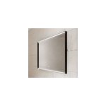 Miroir de salle de bains lumineux led cadre noir h. 75 x l. 120 cm, pura +