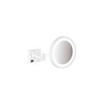 Miroir de salle de bains lumineux led grossissant, blanc mat, hansgrohe