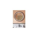 Miroir de salle de bains lumineux led noir rond � 60 cm, mpglass naos