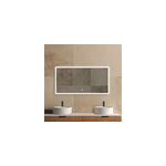 Miroir de salle de bains lumineux led rectangulaire l. 140 x h. 70 cm mpglass bishop 2