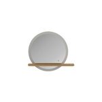 Miroir de salle de bains lumineux led rond avec tablette bois, goodhome avela