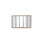 Miroir verri�re m�tal et bois 5 bandes l. 140 x h. 90 cm ariane