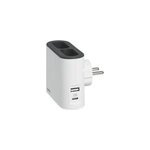 Multiprise 2 prises 2p + 2 chargeurs usb - a et c legrand blanc et gris