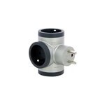 Multiprise 3 prises legrand aluminium et gris