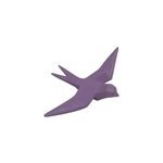 Oiseau fixation murale en rsine origami violet lilas h. 15cm ornami