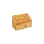 Organisateur de salle de bain avec tiroir bambou, l. 12, 5 x h. 18, 5 x p. 26cm, five simply smart tidy ...