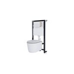 Pack wc suspendu sans bride luvia avec b�ti - support sol et mur autoportant silgo goodhome