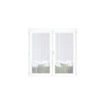 Paire de vitrage tamisant tamine passe - tringle rubans relevables blanc l. 140 x l. 60cm dylrev