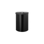 Panier  linge 2 compartiments 55l, plastique noir mat, brabantia selector