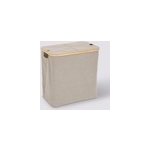 Panier  linge 2 compartiments, 80l en polyester et bambou, 5five simply smart tidy box