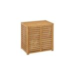 Panier � linge bambou 100l avec couvercle rectangulaire l. 58 x h. 60 x p. 40 cm, five simply smart sicela ...